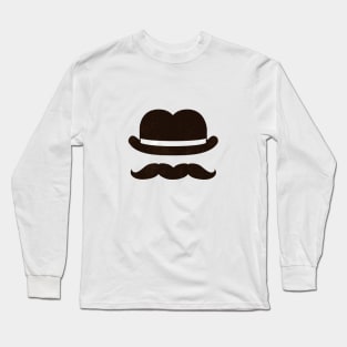 Twin bowler moustache Long Sleeve T-Shirt